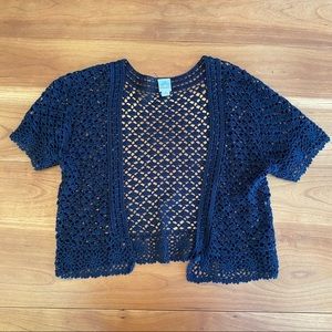 Cropped Crotchet Black Sweater